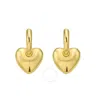 Tresorra 14k Yellow Gold Puffy Heart Dangle Huggie Hoop Earrings In Yellow