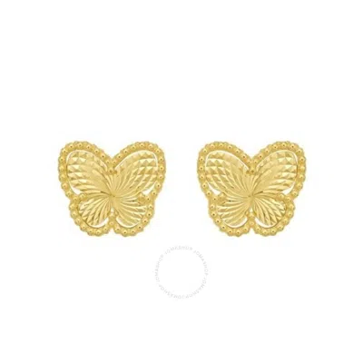 Tresorra 14k Yellow Gold Radiating Butterfly Stud Earrings