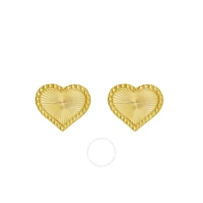 Tresorra 14k Yellow Gold Radiating Heart Stud Earrings