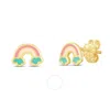 Tresorra 14k Yellow Gold Rainbow Stud Earrings - 5.7mm X 7.9mm In Yellow