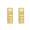 Tresorra 14k Yellow Gold Ribbed C-hoop Earrings In Yellow