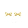 Tresorra 14k Yellow Gold Rope Bow Stud Earrings In Yellow