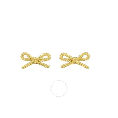 Tresorra 14k Yellow Gold Rope Bow Stud Earrings