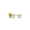 Tresorra 14k Yellow Gold Round Cut Earth Mined Diamond Stud  Earrings In Yellow