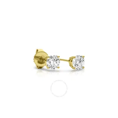 Tresorra 14k Yellow Gold Round Cut Earth Mined Diamond Stud  Earrings