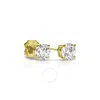 Tresorra 14k Yellow Gold Round Cut Earth Mined Diamond Stud  Earrings In Yellow