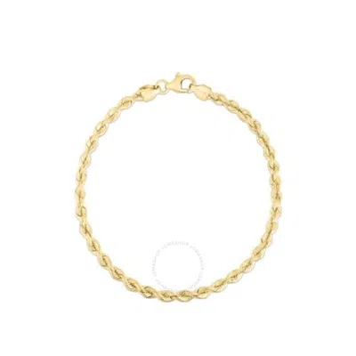 Tresorra 14k Yellow Gold Silk Rope Chain Bracelet