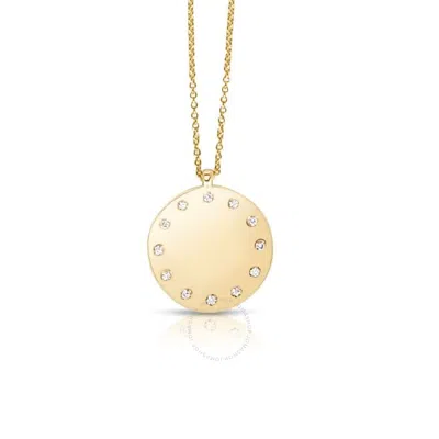 Tresorra 14k Yellow Gold Small Diamond Dial Pendant Necklace