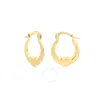 Tresorra 14k Yellow Gold Small Heart Hoop Earrings In Yellow
