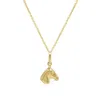 Tresorra 14k Yellow Gold Small Horse Pendant Necklace In Yellow