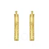 Tresorra 14k Yellow Gold Sparkle Spring Hoop Earrings In Yellow