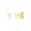 Tresorra 14k Yellow Gold Taurus Stud Earrings In Yellow