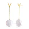 Tresorra 14k Yellow Gold Tesoro Pearl Drop Earrings In Yellow