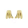 Tresorra 14k Yellow Gold Triple Row Splayed Hoop Earrings In Yellow