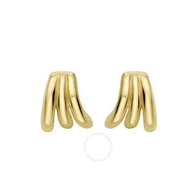 Tresorra 14k Yellow Gold Triple Row Splayed Hoop Earrings