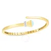 Tresorra 14k Yellow Gold Turquoise & Diamond Wrap Hardware Bangle Bracelet In Yellow