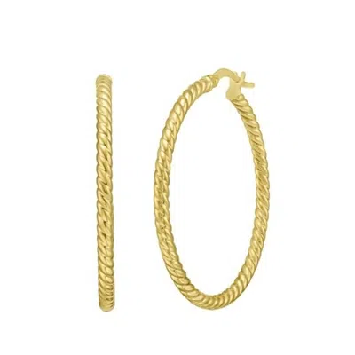 Tresorra 14k Yellow Gold Twisted Large Hoop Earrings