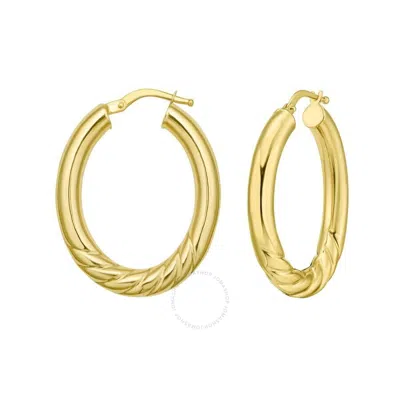 Tresorra 14k Yellow Gold Twisted Medium Hoop Earrings
