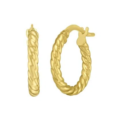Tresorra 14k Yellow Gold Twisted Small Hoop Earrings