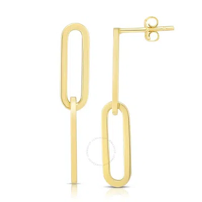 Tresorra 14k Yellow Gold Two Link Paperclip Drop Earrings