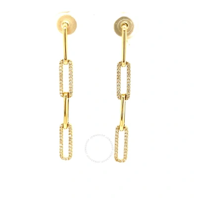 Tresorra 14k Yellow Gold Yellow Gold Paper Clip Diamond Dangle Earrings
