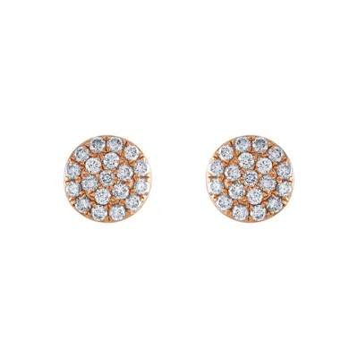Tresorra 18k Rose Gold Diamond Medium Cluster Earrings In Yellow