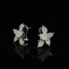 TRESORRA TRESORRA 18K WHITE GOLD BUTTERFLY CLUSTER DIAMOND STATEMENT EARRINGS