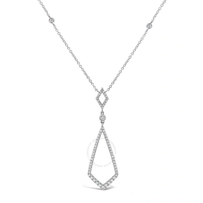 Tresorra 18k White Gold Double Geometric Diamond Necklace