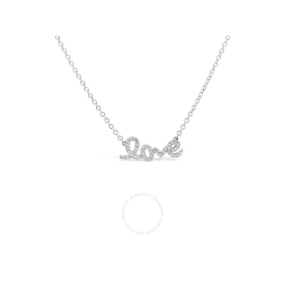 Tresorra 18k White Gold Petite Pav Love Diamond Necklace