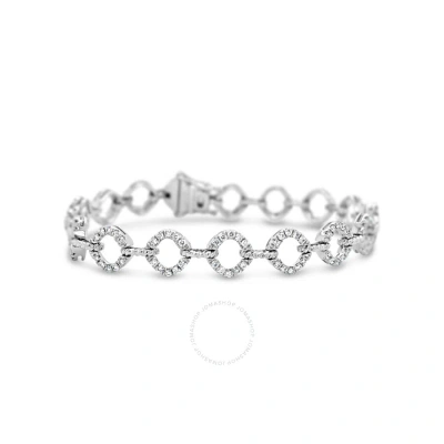 Tresorra 18k White Gold Square Link Diamond Bracelet
