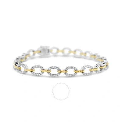 Tresorra 18k White/yellow Gold Two Tone Pav Link Diamond Bracelet In Two-tone