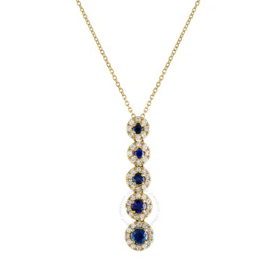 Tresorra 18k Yellow Gold Diamond & Blue Sapphire Necklace