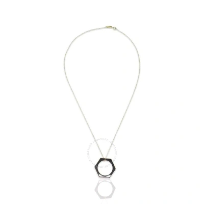 Tresorra 18k Yellow Gold Hexagon Black Onyx Ring/necklacering Size: 5.75length: 16 Inches In Metallic