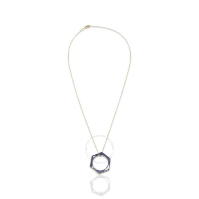 Tresorra 18k Yellow Gold Hexagon Lapis Ring/necklacering Size: 5.75length: 16 Inches In Metallic