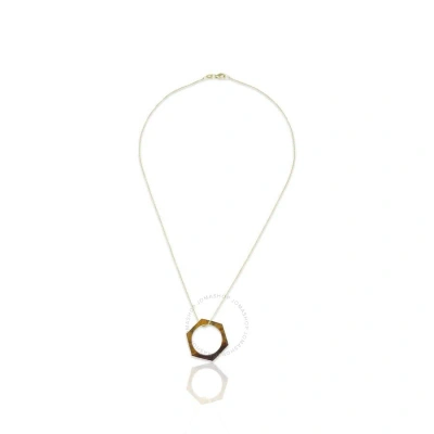 Tresorra 18k Yellow Gold Hexagon Tiger Eye Ring/necklacering Size: 5.75length: 16 Inches