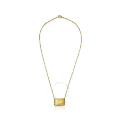 Tresorra 18k Yellow Gold Quartz & Mop Pendant Necklace