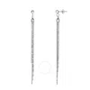 Tresorra Sterling Silver Bead & Bar Chain Earrings In White