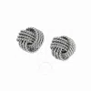 Tresorra Sterling Silver Cable Love Knot Earrings - 9mm In Silver