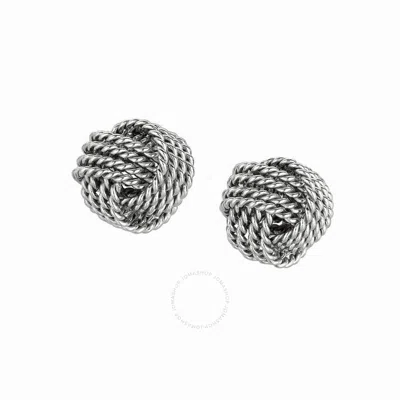 Tresorra Sterling Silver Cable Love Knot Earrings - 9mm In White