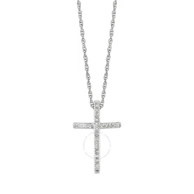 Tresorra Sterling Silver Diamond Cross Necklace