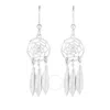 Tresorra Sterling Silver Dream Catcher Earring - 56mm X -15.2mm In White