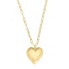 Tresorra Sterling Silver Gold Plated Large Puffed Heart Necklace In Gold