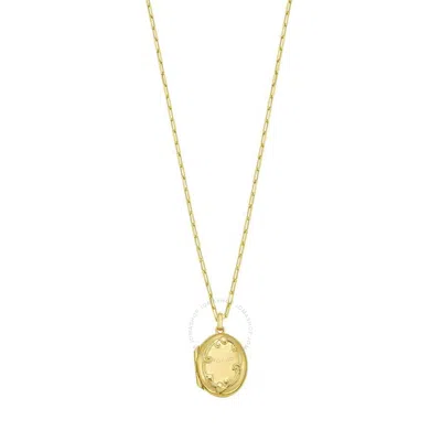 Tresorra Sterling Silver Gold Plated Oval Vine Locket Pendant Necklace