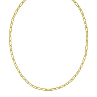 Tresorra Sterling Silver Gold Plated Paperclip Chain Necklace - 5.2mm