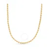 Tresorra Sterling Silver Gold Plated Rope Chain Necklace In Gold