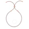 Tresorra Sterling Silver Gold Plated Rose Cz Tennis Friendship Bracelet In Multi