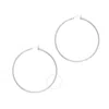 Tresorra Sterling Silver Hoop Earrings - 2x50mm In White
