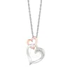 Tresorra Sterling Silver Interlocked Diamond Heart Pendant Necklace In Multi