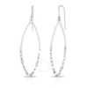 Tresorra Sterling Silver Long Oval Mirror Chain Earrings In White