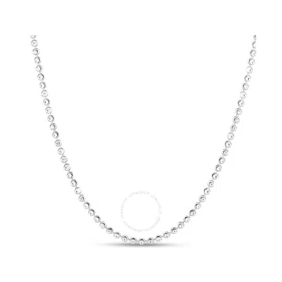 Tresorra Sterling Silver Moon-cut Bead Chain Necklace - 2.5mm In White